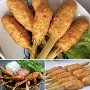 Chạo tôm cuộn sả