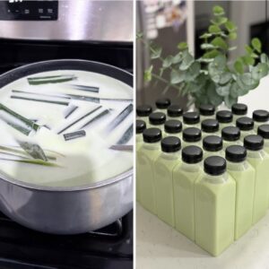 Sữa Đậu xanh lá dứa nhà nấu